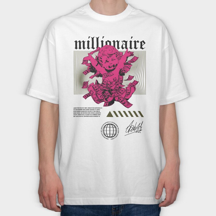 Millionaire 1, Tricou Oversize Barbati (Unisex)
