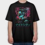 Cyberpunk Tokyo Girl, Tricou Oversize Barbati (Unisex)