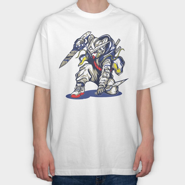 Gundam Ninja Rudy, Tricou Oversize Barbati (Unisex)
