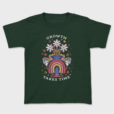 Growth Takes Time Floral Vase 02, Tricou Copii