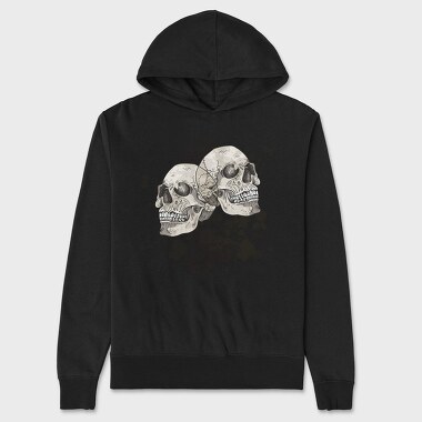 Grungy Skulls Halloween Emblem, Hanorac Oversize Barbati (Unisex)