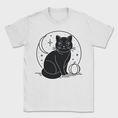 Halloween Mystical Black Cat, Tricou Barbati (Unisex)