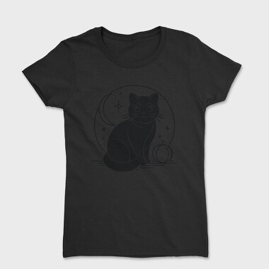 Halloween Mystical Black Cat, Tricou Femei