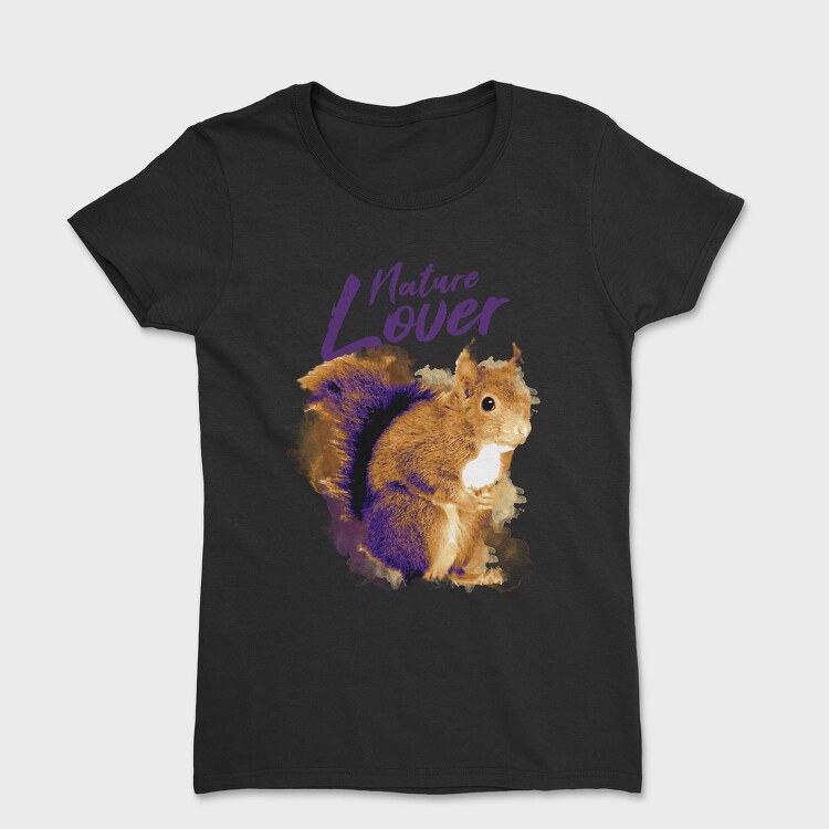 Squirrel Animal Watercolor Nature Lover, Tricou Femei