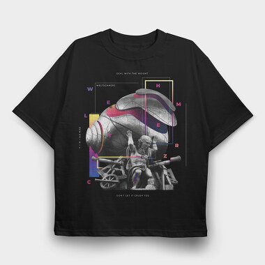 Statue Carrying Weight Creative Weltschmerz, Tricou Oversize Barbati (Unisex)