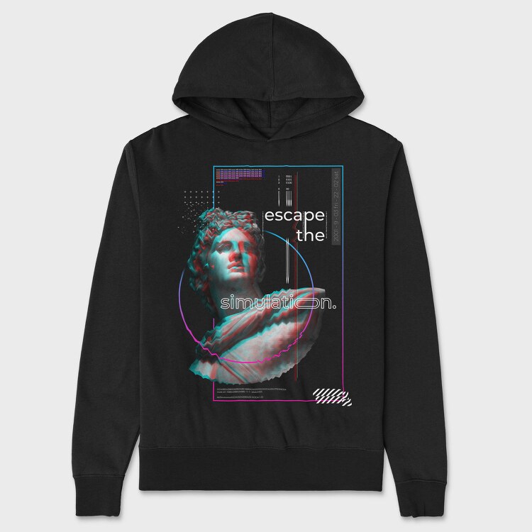 Statue Glitch Quote 1, Hanorac Oversize Barbati (Unisex)