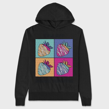 Strawberry Pop Art Berry Special Quote, Hanorac Oversize Barbati (Unisex)