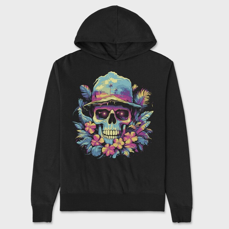 Summer Skull Halloween, Hanorac Oversize Barbati (Unisex)