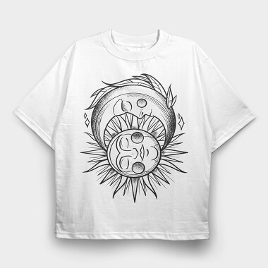 Sun And Moon Sleeping, Tricou Oversize Barbati (Unisex)