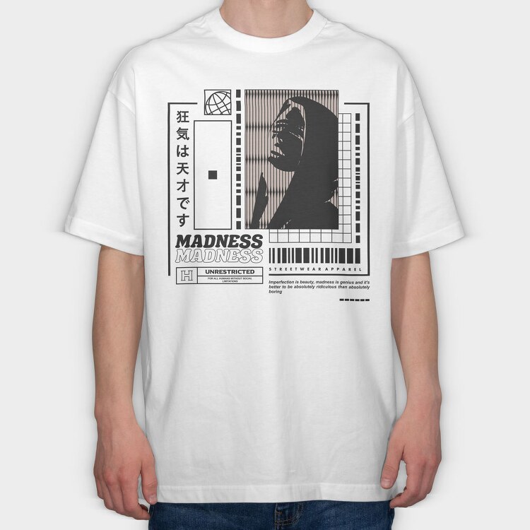 Madness 1, Tricou Oversize Barbati (Unisex)