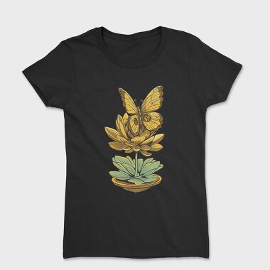 Steampunk Inspired Butterfly Lotus, Tricou Femei
