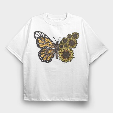 Sunflower Butterfly, Tricou Oversize Barbati (Unisex)