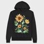 Sunflower Watercolor Flowers Leaves Tote, Hanorac Oversize Barbati (Unisex)