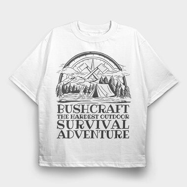 Survival Adventure Camping Bushcraft, Tricou Oversize Barbati (Unisex)