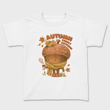 Sweet Autumn Acorn Cozy Coffee Character, Tricou Copii