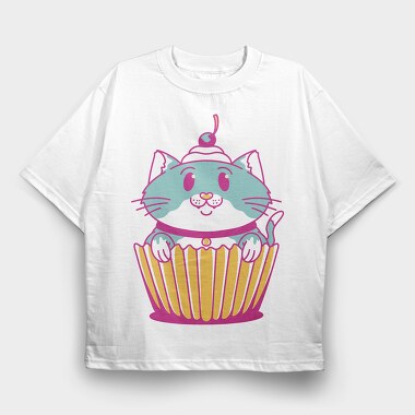 Sweet Cupcake Cat Muffin, Tricou Oversize Barbati (Unisex)