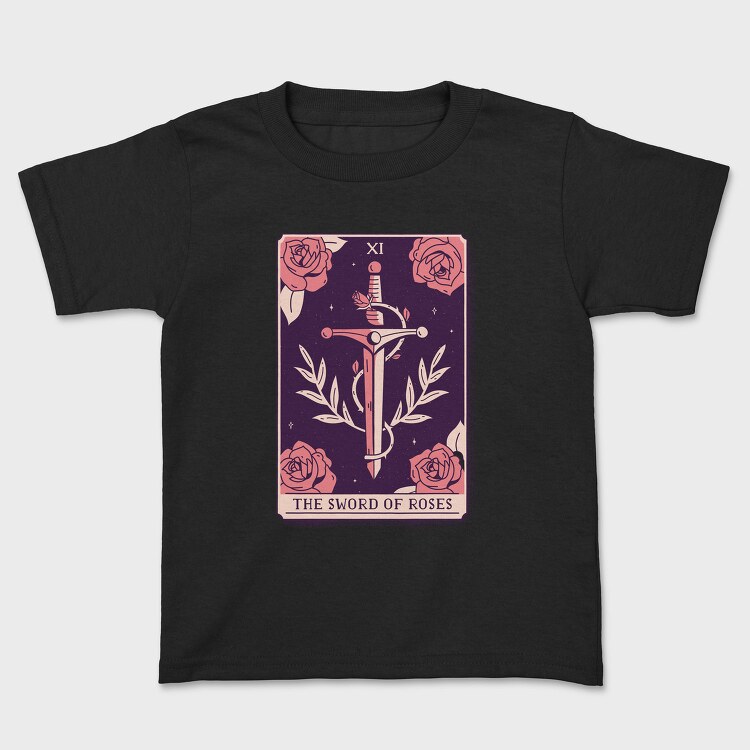 Sword And Roses Mystical Tarot Card The Sword Of Roses 11, Tricou Copii