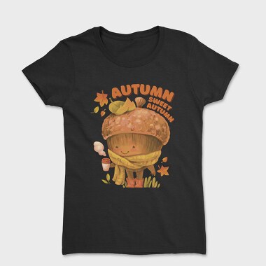 Sweet Autumn Acorn Cozy Coffee Character, Tricou Femei