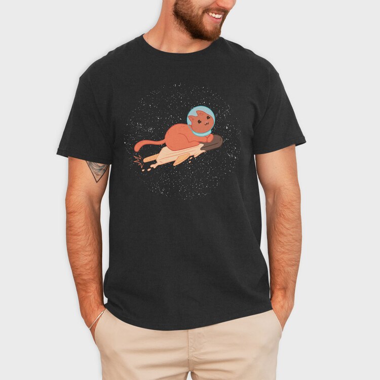 Space Ice Cream Cat, Tricou Barbati (Unisex)