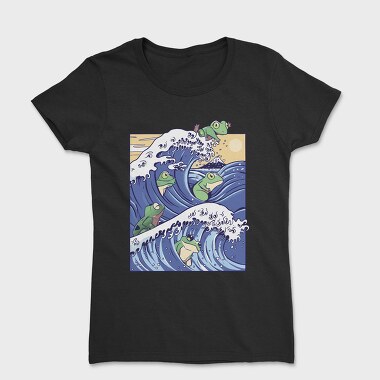 Kanagawa Wave Frogs Japanese, Tricou Femei