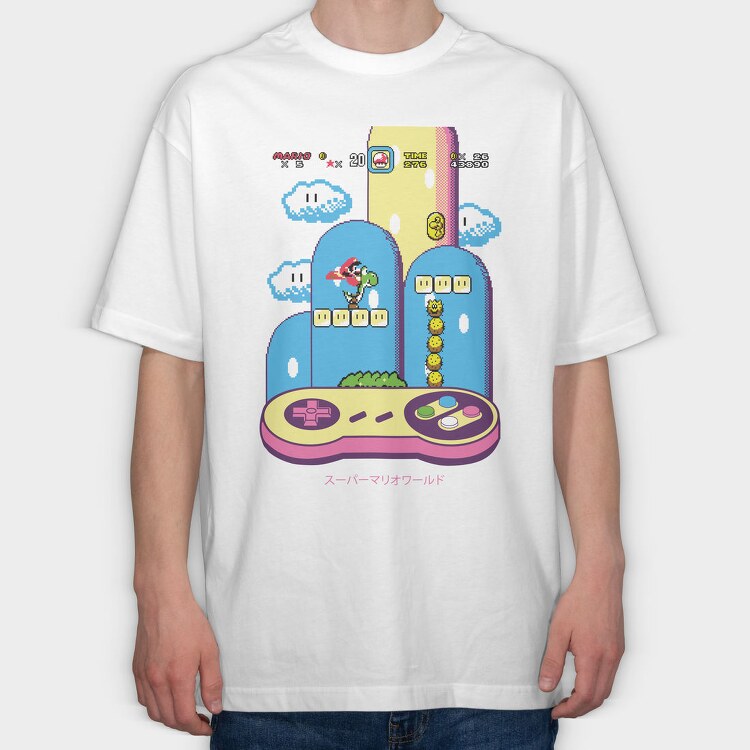 Mario Game, Tricou Oversize Barbati (Unisex)