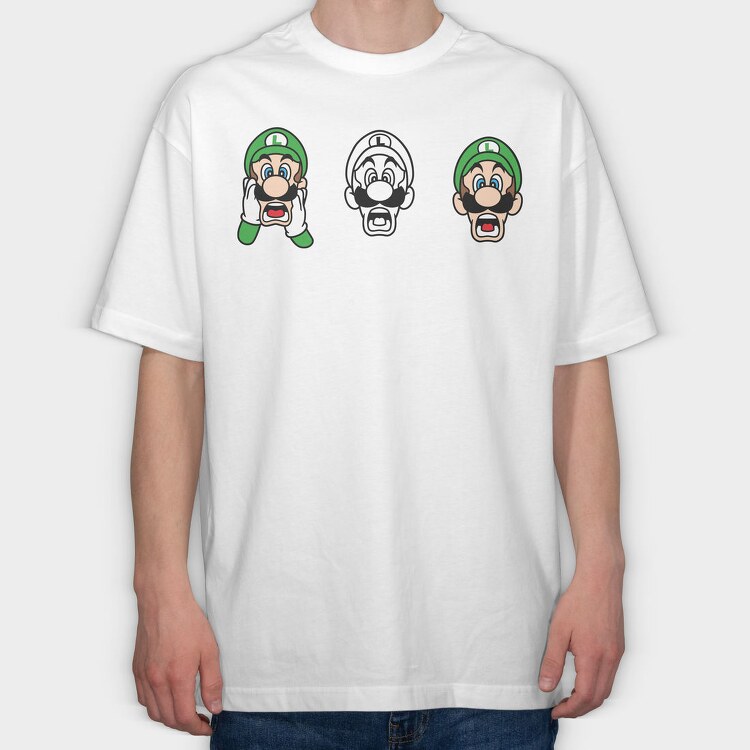 Luigi Scream 1 2, Tricou Oversize Barbati (Unisex)