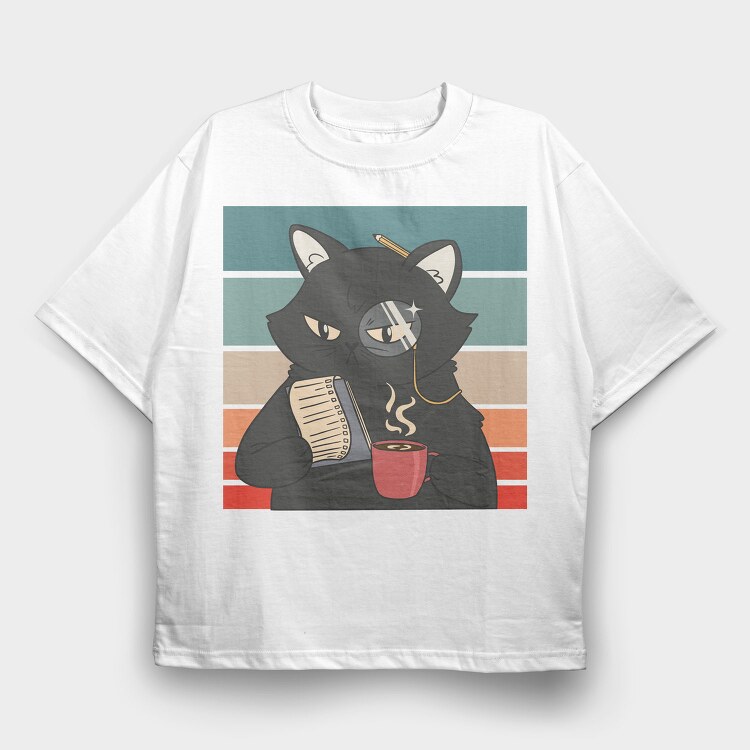 Black Cat, Tricou Oversize Barbati (Unisex)