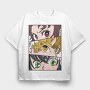 Kimetsu No Yaiba, Tricou Oversize Barbati (Unisex)