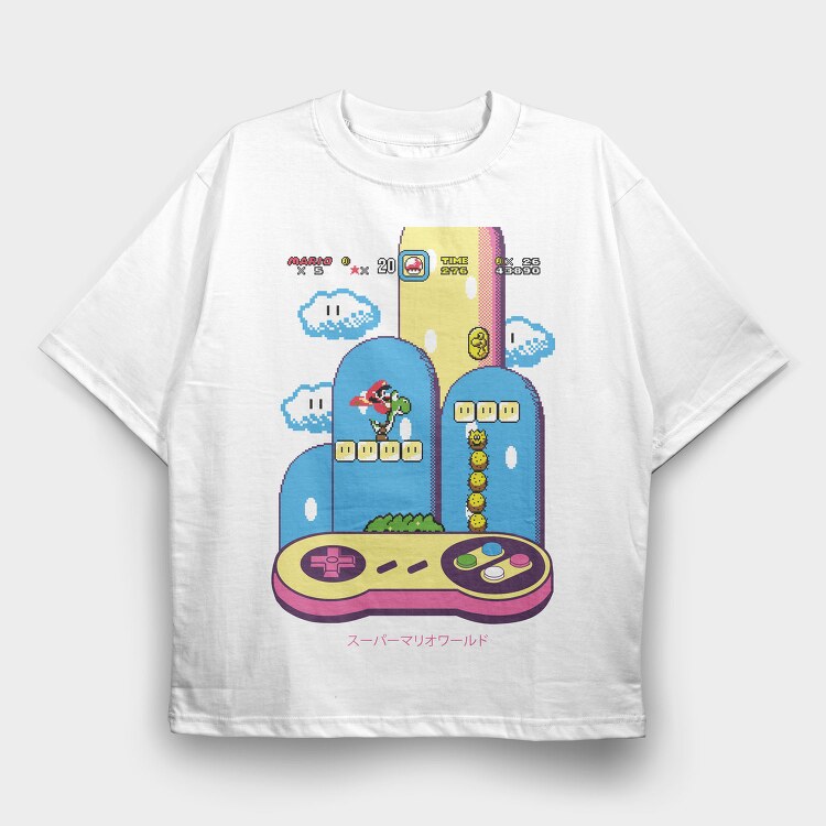 Mario Game, Tricou Oversize Barbati (Unisex)