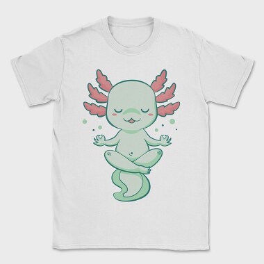 Kawaii Axolotl Meditating, Tricou Barbati (Unisex)
