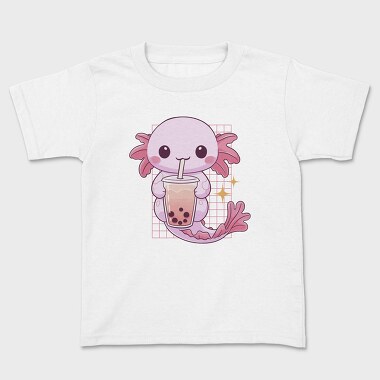 Kawaii Axolotl Mermaid Boba Tea Tote, Tricou Copii