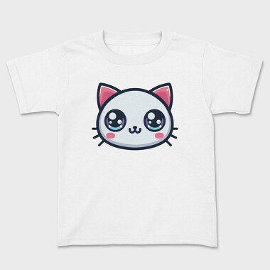 Kawaii Cute Cat Face, Tricou Copii