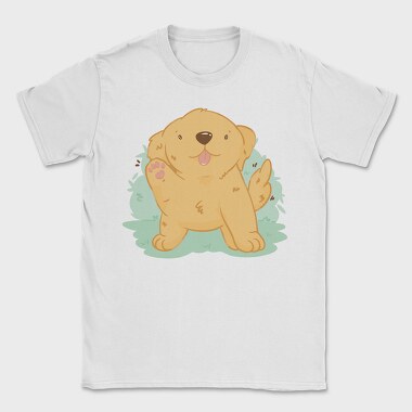 Kawaii Golden Retriever Dog, Tricou Barbati (Unisex)