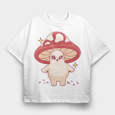 Kawaii Mushroom Character, Tricou Oversize Barbati (Unisex)