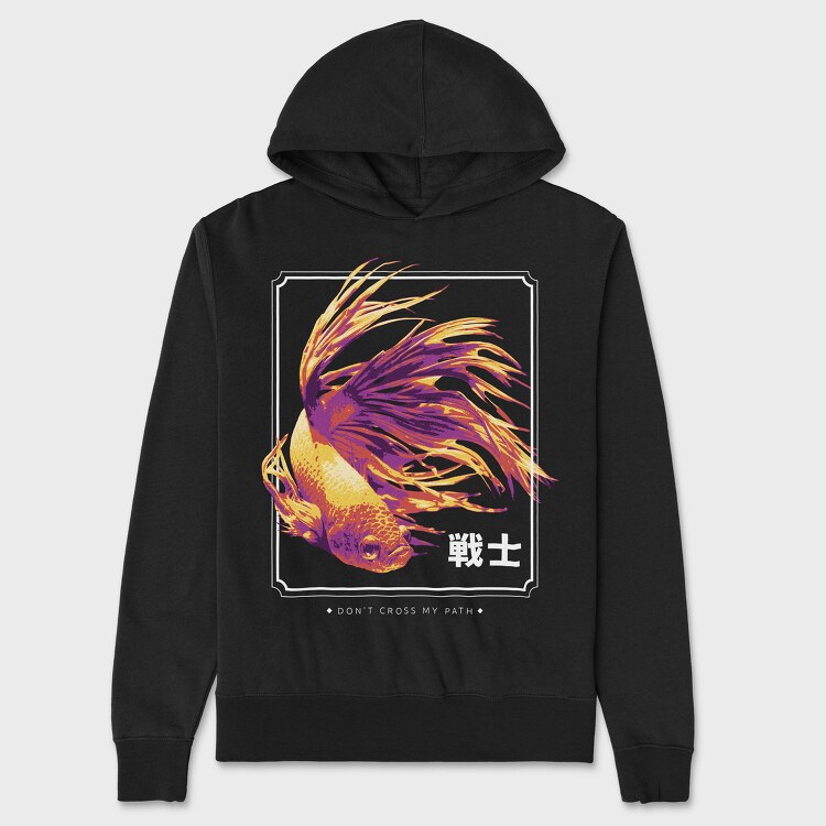 Koi Fish Sea Animal Swimming Betta Minimal, Hanorac Oversize Barbati (Unisex)