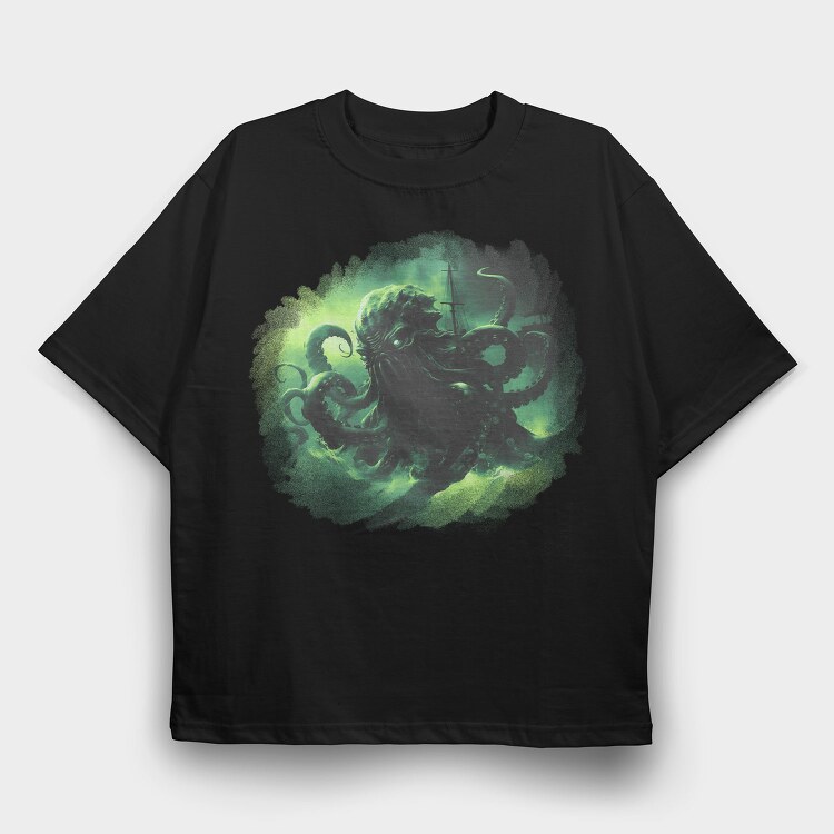 Kraken Monster, Tricou Oversize Barbati (Unisex)