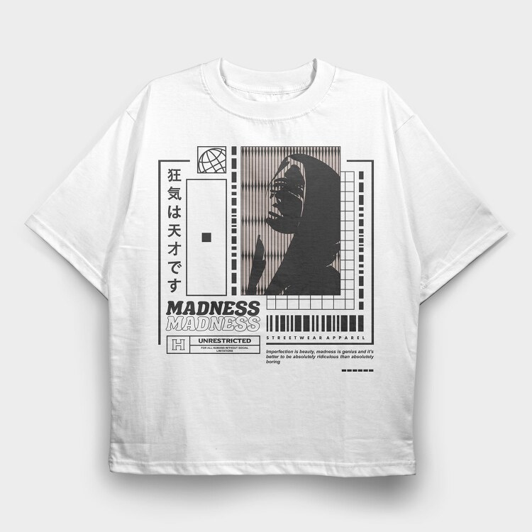 Madness 1, Tricou Oversize Barbati (Unisex)