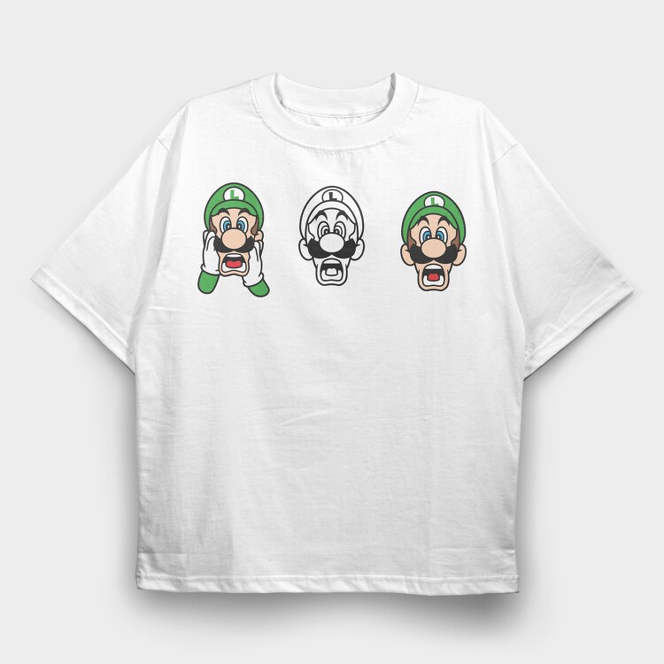 Luigi Scream 1 2, Tricou Oversize Barbati (Unisex)