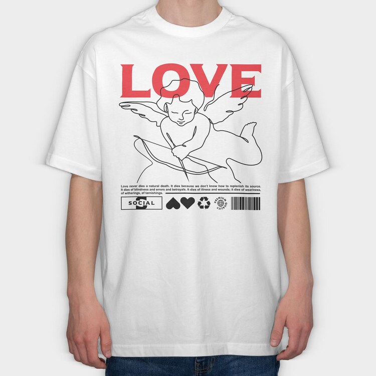 Love 1, Tricou Oversize Barbati (Unisex)