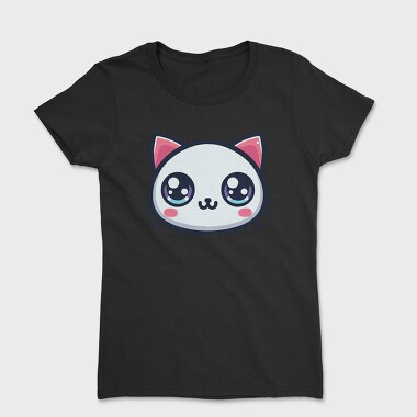 Kawaii Cute Cat Face, Tricou Femei
