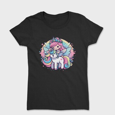Kawaii Fairy Riding Unicorn, Tricou Femei