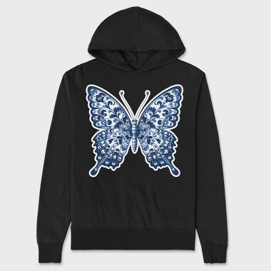blue butterfly, Hanorac Oversize Barbati (Unisex)