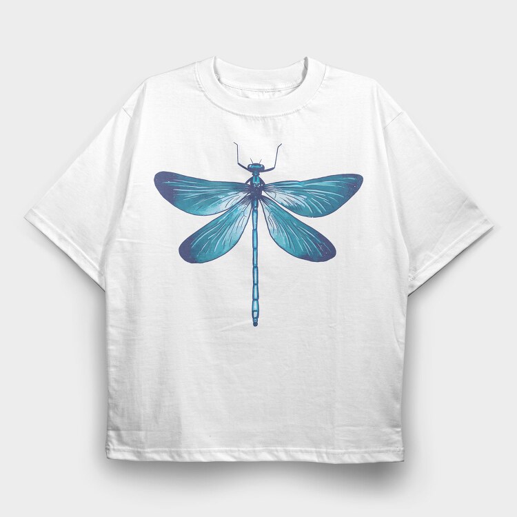 Blue Dragonfly Realistic, Tricou Oversize Barbati (Unisex)