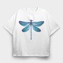 Blue Dragonfly Realistic, Tricou Oversize Barbati (Unisex)