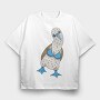Blue Footed Booby Bird, Tricou Oversize Barbati (Unisex)