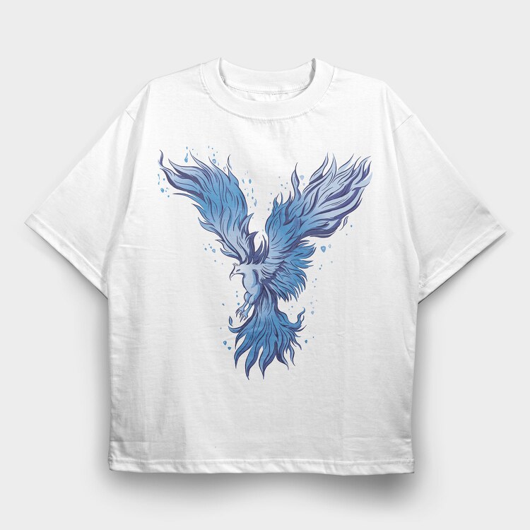 Blue Phoenix, Tricou Oversize Barbati (Unisex)