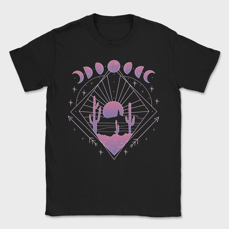 Boho Moon Phases, Tricou Barbati (Unisex)