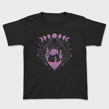 Boho Moon Phases, Tricou Copii