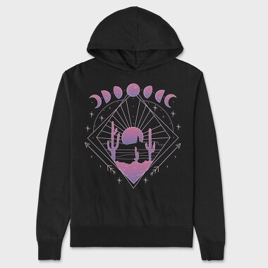 Boho Moon Phases, Hanorac Oversize Barbati (Unisex)