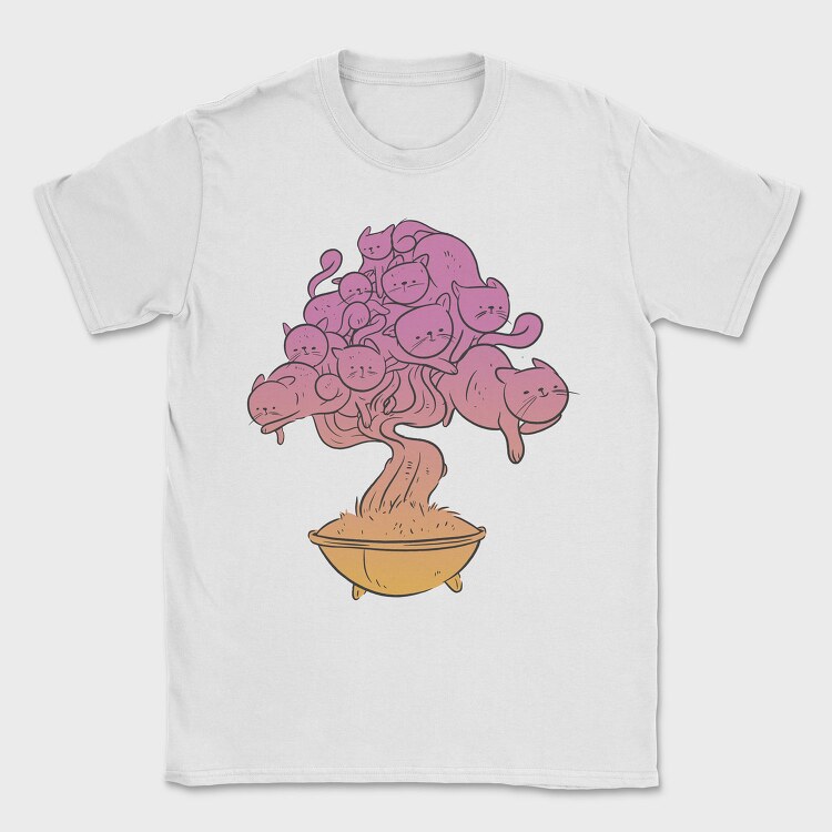 Bonsai Cat Tree, Tricou Barbati (Unisex)